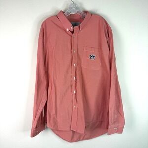 Campus Specialties Button Down Mens XXL Auburn Tigers Orange Gingham Logo Shirt